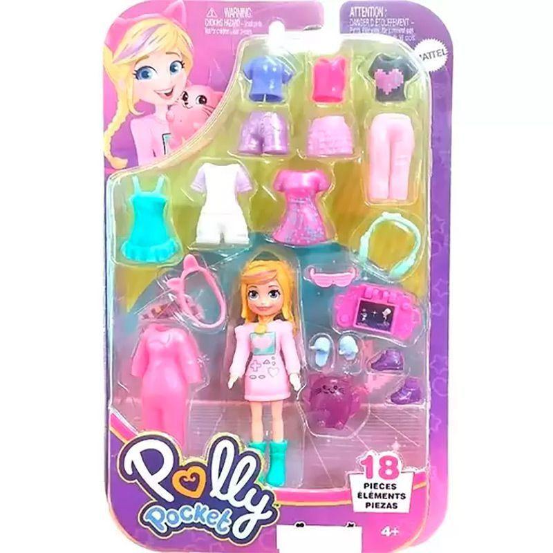 Boneca Polly Pocket Conjunto de Looks 18 pçs HKV88 HRD60 - Mattel